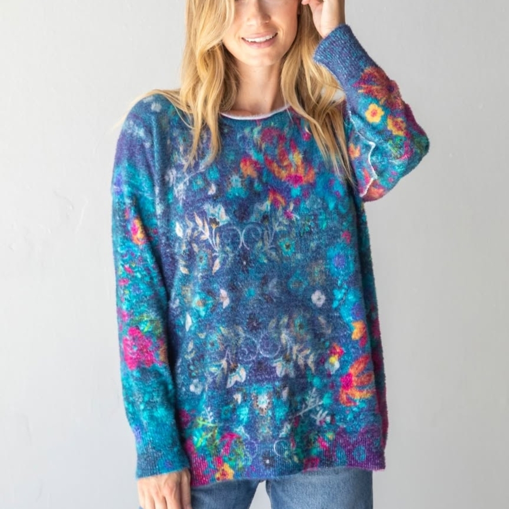 NATURAL LIFE Multicolor Floral Women's Sweater